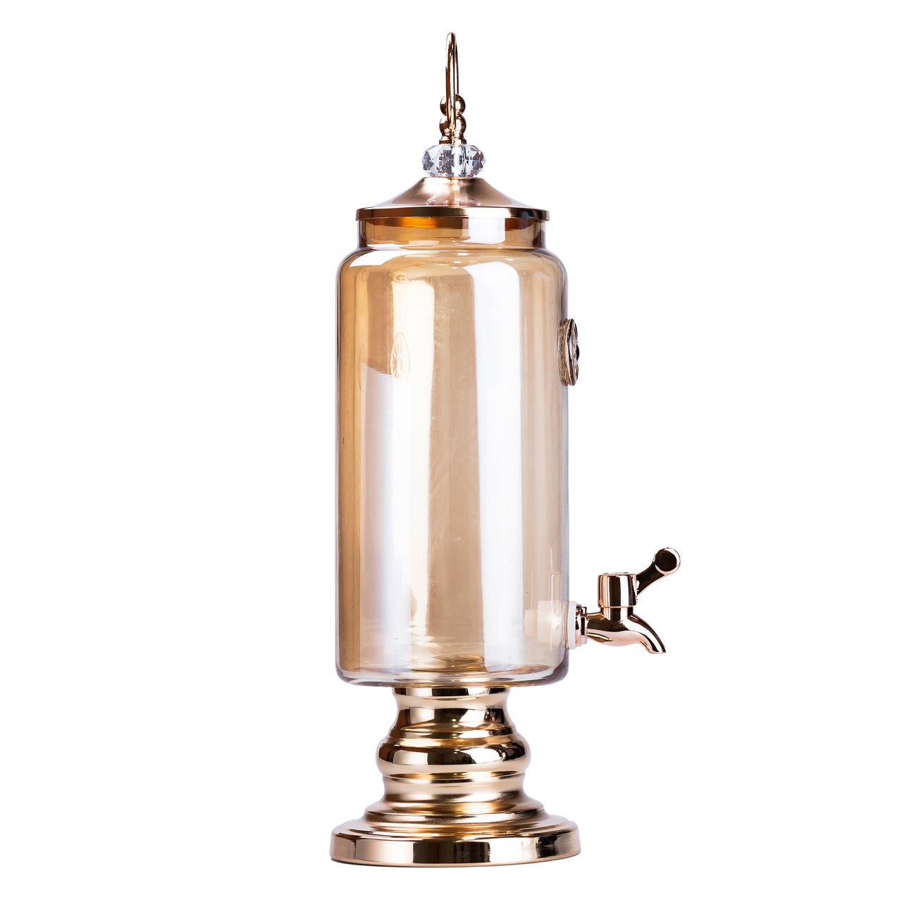 Лимонадница стеклянная с краном на ножке 2 л Коричневый - фото 2 Лимонадница стеклянная с краном на ножке 2 л Коричневый - фото 2