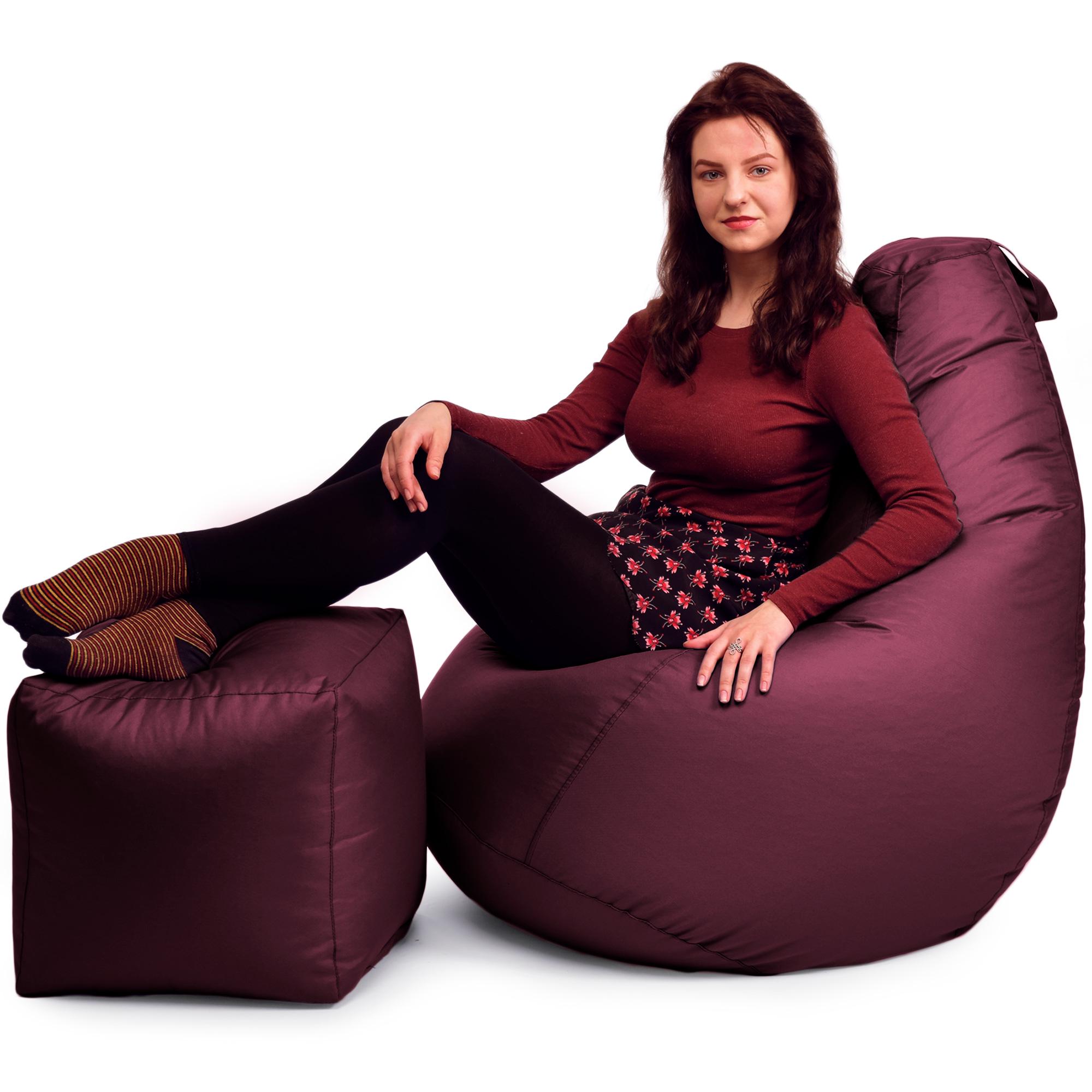Кресло-мешок iQmebel Груша стандарт+ оксфорд Бордовый - фото 4 Кресло-мешок iQmebel Груша стандарт+ оксфорд Бордовый - фото 4