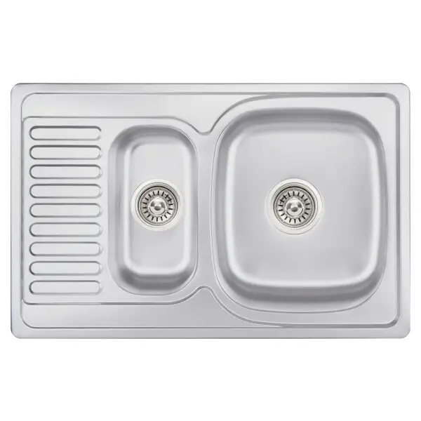 Мойка кухонная Wezer 785008 Satin с сифоном 780x500x180 мм (1037506)