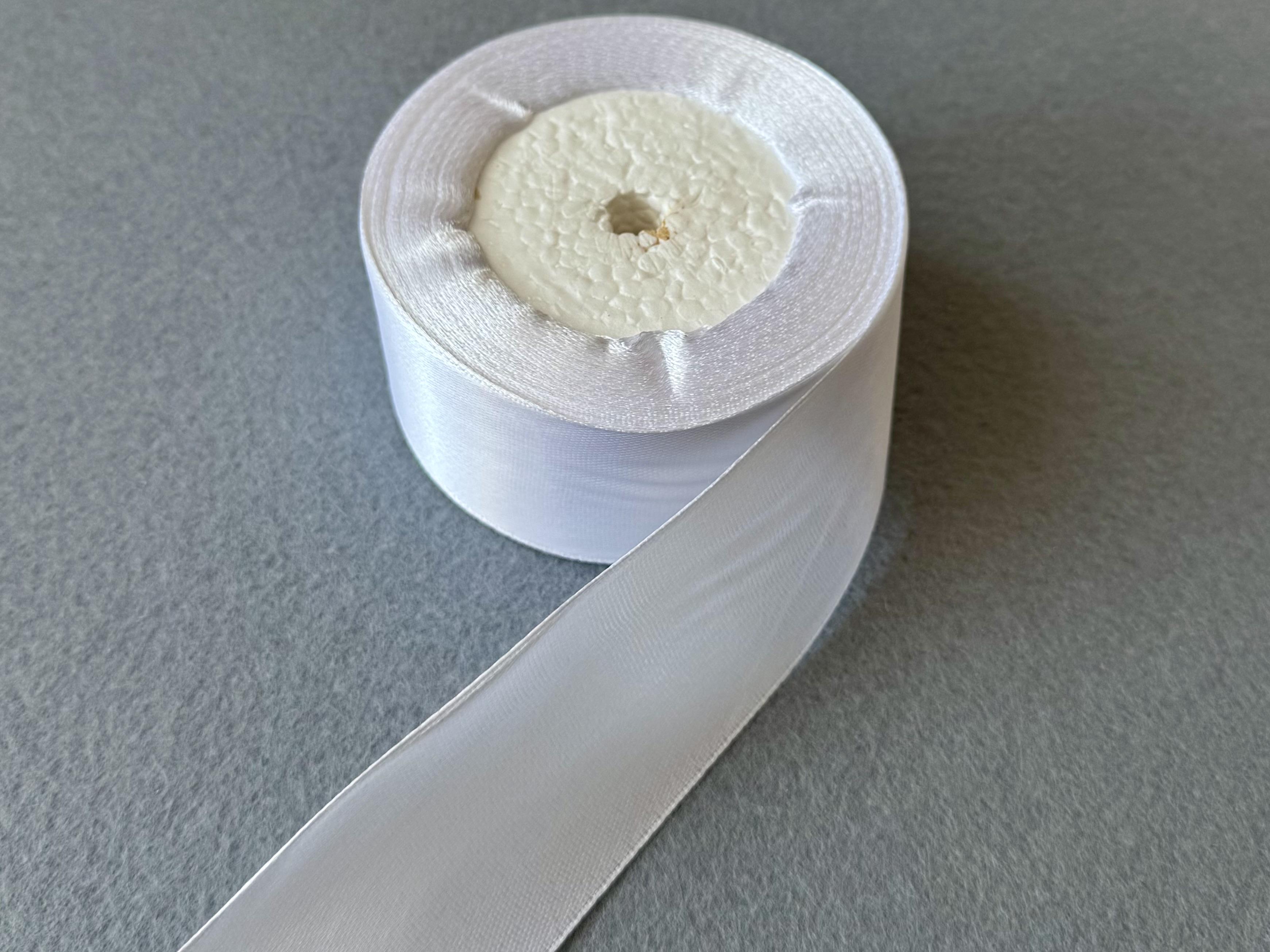 Стрічка атласна 4 см Білий (22255)