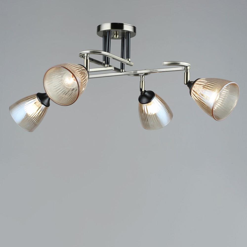 Люстра потолочная Lighthouse SRS-19481/4 AB+BK Черный/Бронзовый/Янтарный