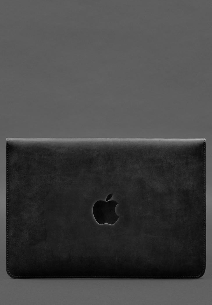 Чехол-конверт с клапаном кожа/фетр для MacBook 16" Crazy Horse Черный (A-028190) - фото 2 Чехол-конверт с клапаном кожа/фетр для MacBook 16" Crazy Horse Черный (A-028190) - фото 2