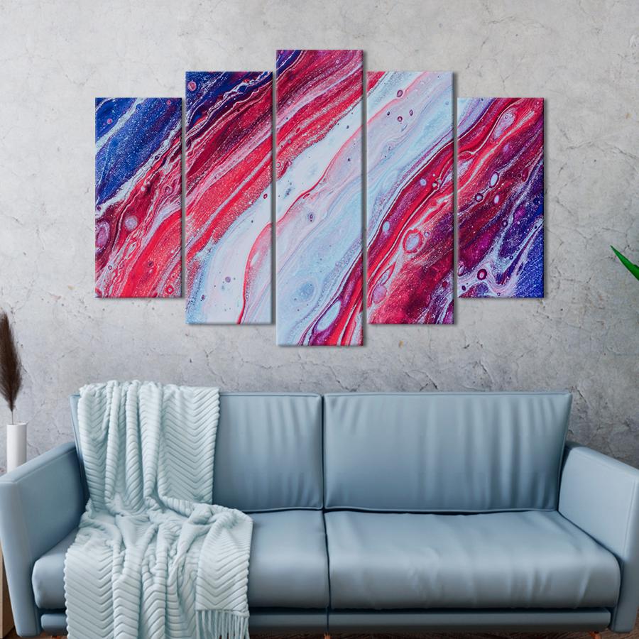 Картина Абстрактная разноцветная река 112x68 см (A964-5)