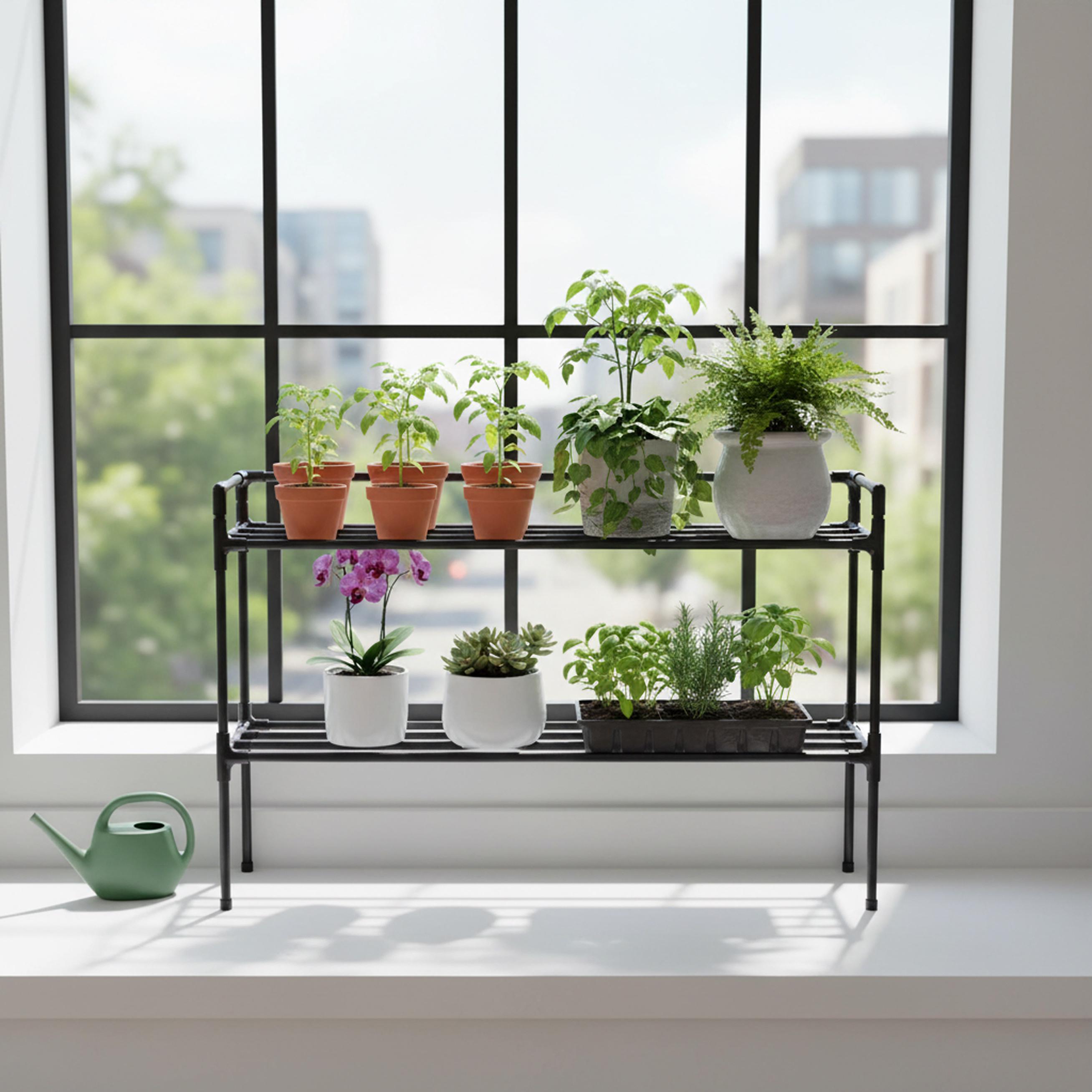 Подставка для цветов на подоконник Lucia Black 2 level двухуровневая (LuciaB2) - фото 2