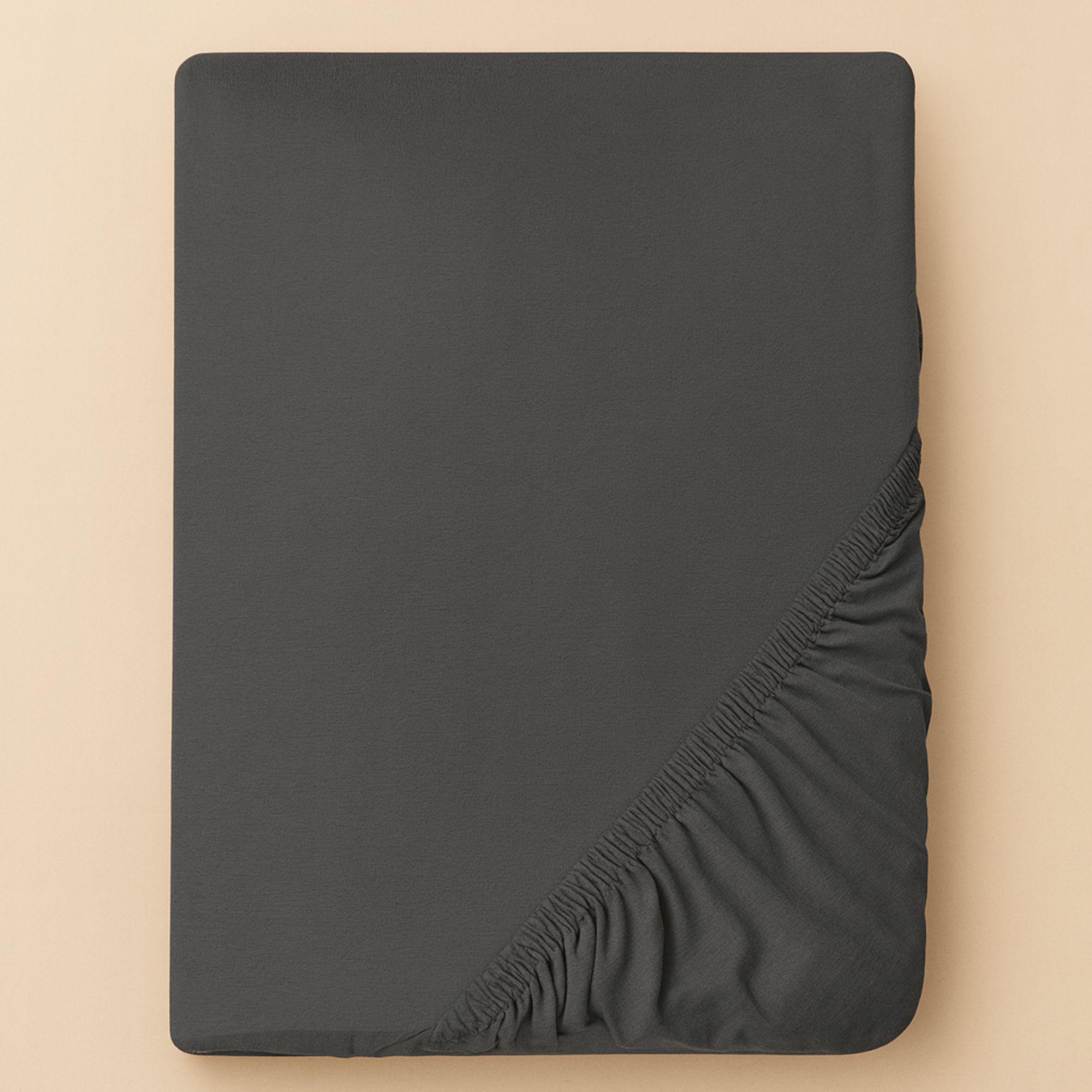 Комплект постельного белья IDEIA сатин хлопок премиум с трикотажной простыней на резинке евро 200х220 см Темно-серый (26854) - фото 6 Комплект постельного белья IDEIA сатин хлопок премиум с трикотажной простыней на резинке евро 200х220 см Темно-серый (26854) - фото 6