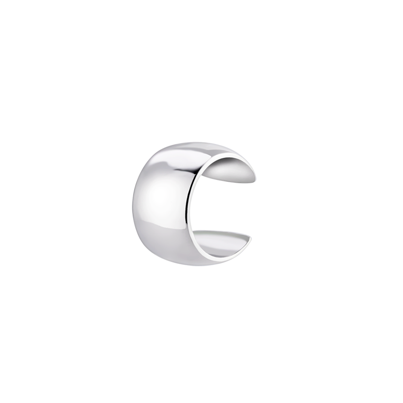 Серьга-каф серебряная Лаконичность гладкая