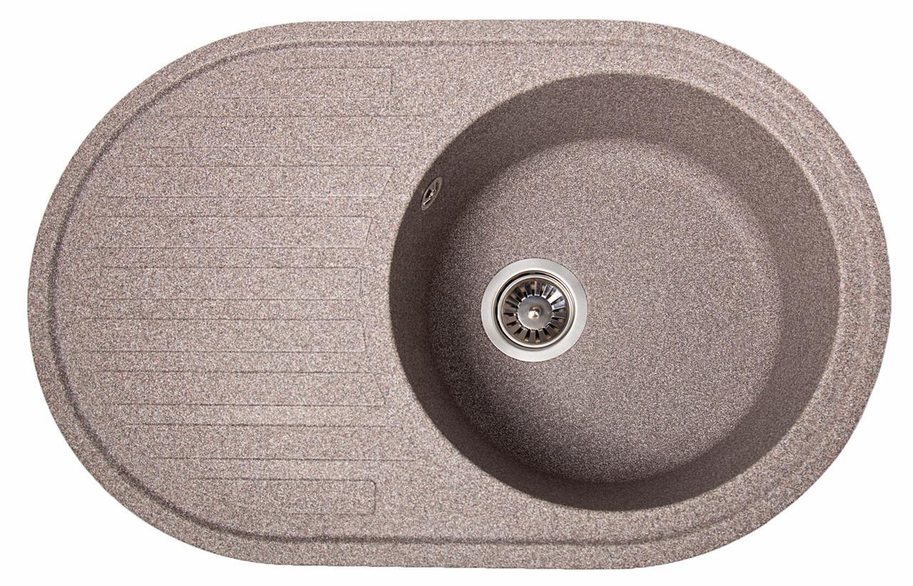 Мойка кухонная овальная Элегант из искусственного камня Гранитовый (1570457947)