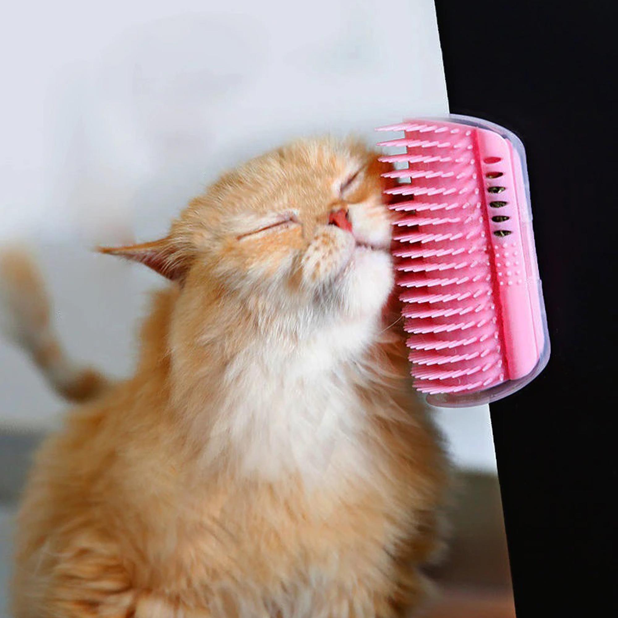 Щетка-чесалка для кошек Cat it Salf Groomer с креплением к стене и углов Синий - фото 3