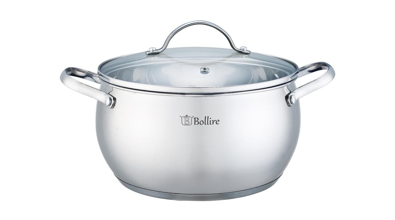 Кастрюля нержавеющая Bollire с крышкой 20 см 3,2 л (BR-2203)