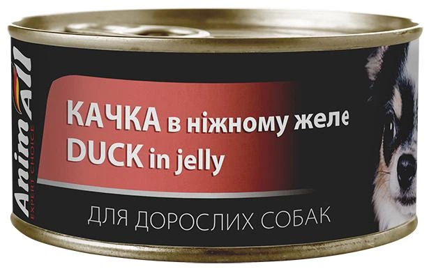 Корм влажный для собак AnimAll утка в желе 85 г (168317) Корм влажный для собак AnimAll утка в желе 85 г (168317)