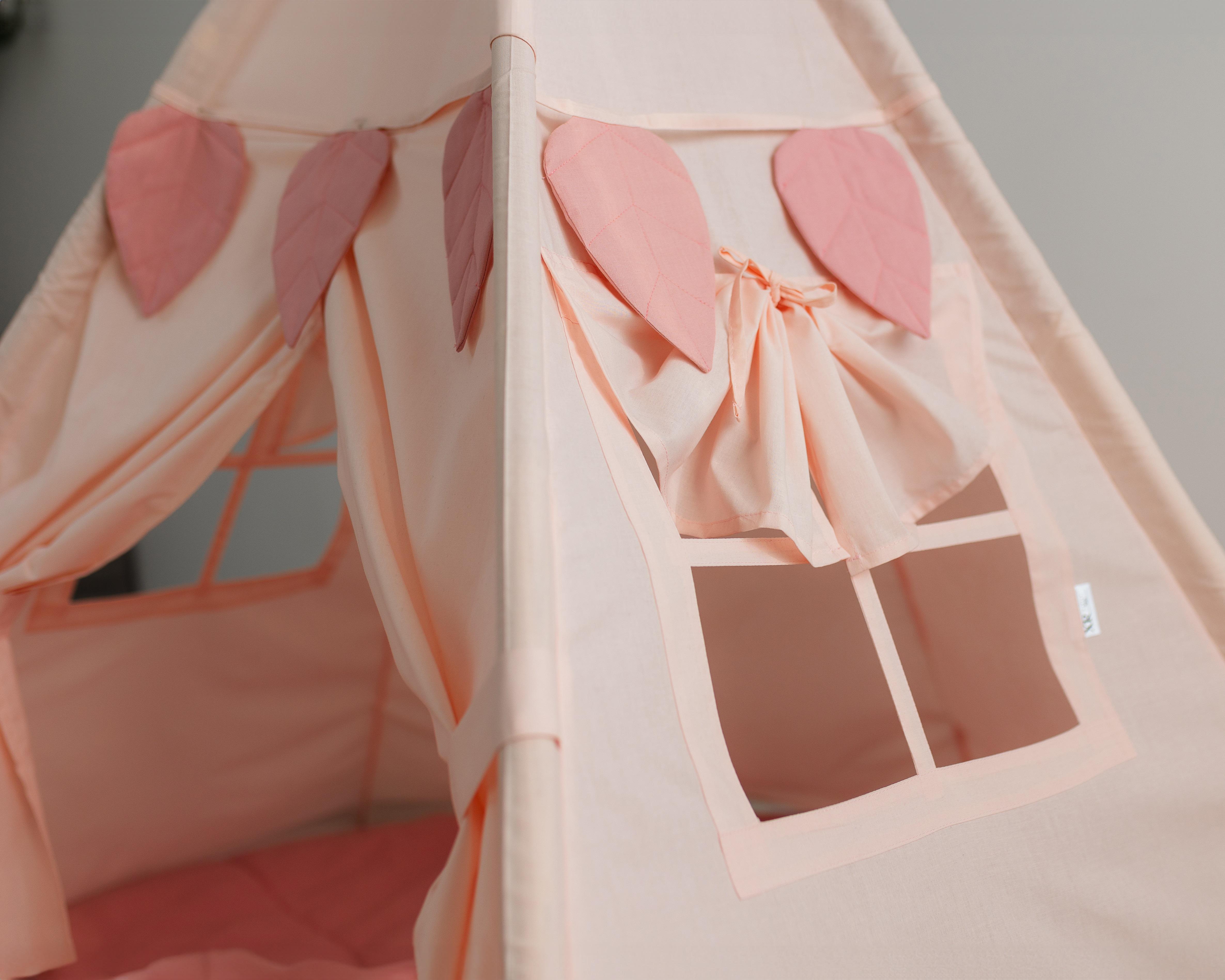 Вігвам для дітей Пухнасті друзі з об'ємним ковриком Пудровий (0002099) - фото 8 Вігвам для дітей Пухнасті друзі з об'ємним ковриком Пудровий (0002099) - фото 8