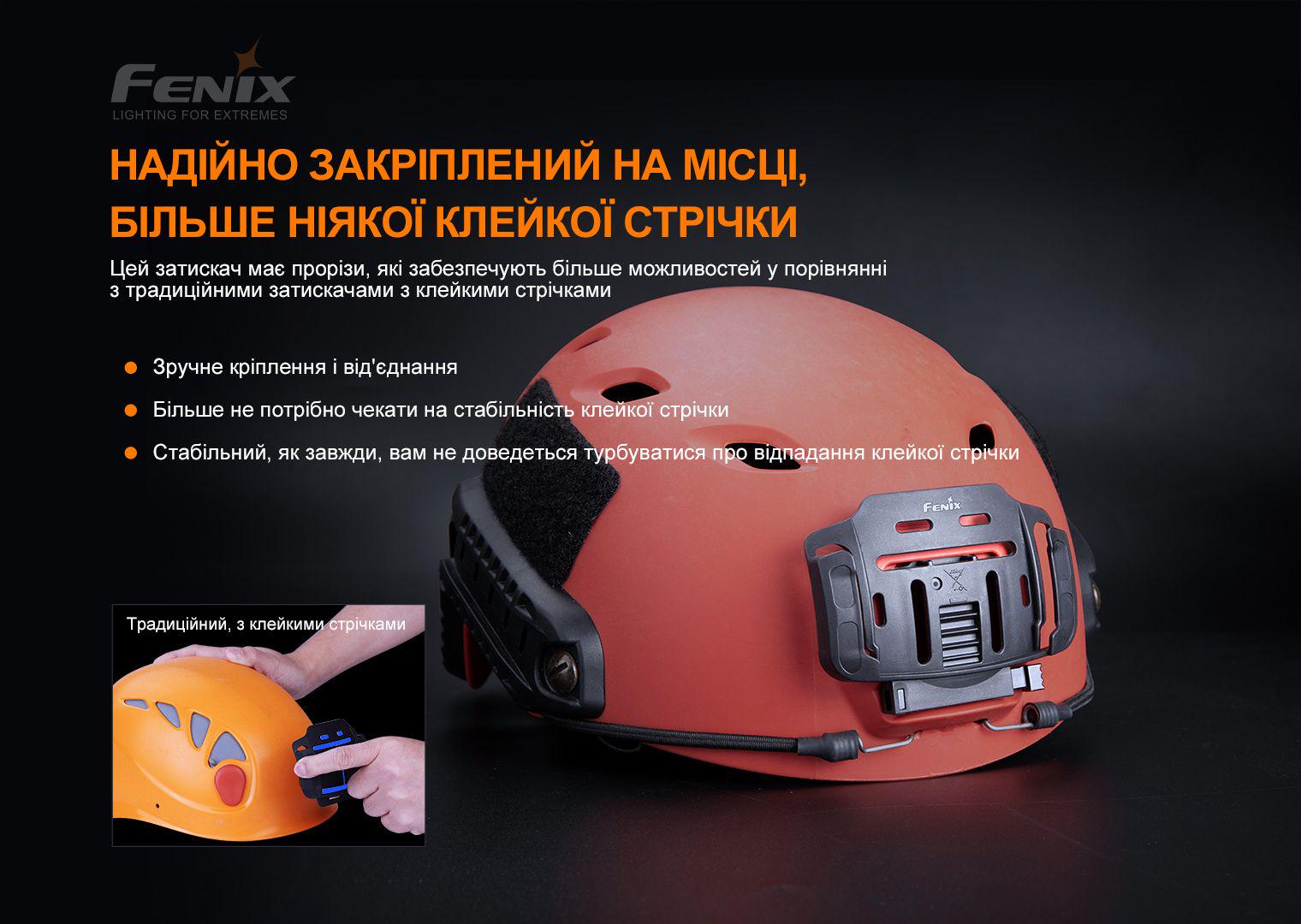 Кріплення на шолом Fenix ALG-04 для ліхтарів налобних зі слотом для фіксації NVD Black (12586346) - фото 6