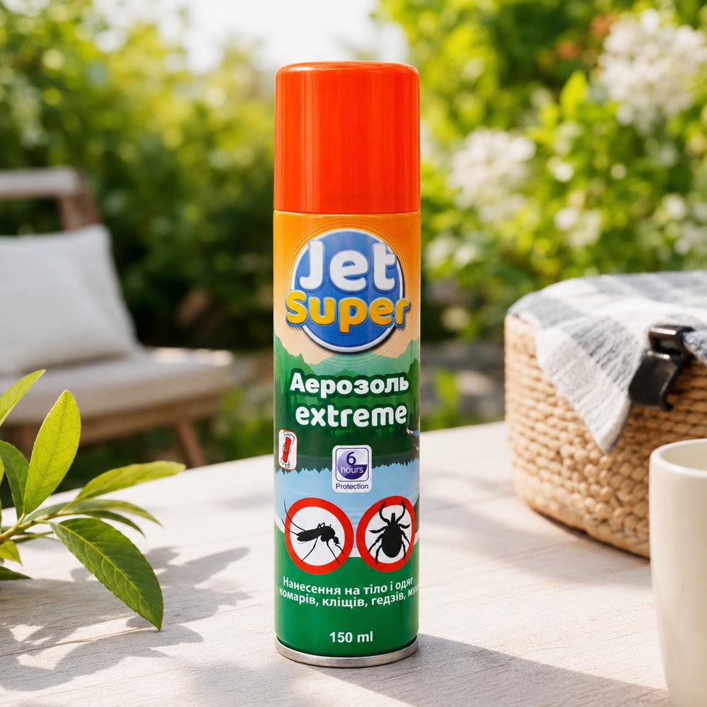 Спрей-репеллент от комаров Jet Super Extreme 150 мл до 6 часов защиты (51-35804)