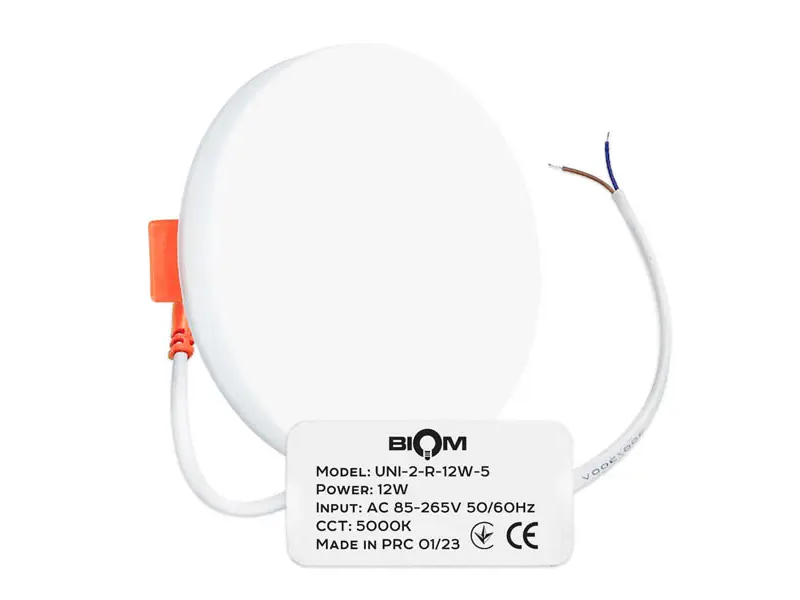 Светильник светодиодный врезной Biom UNI-2-R12W-5 12 Вт 5000К круглый (6337)