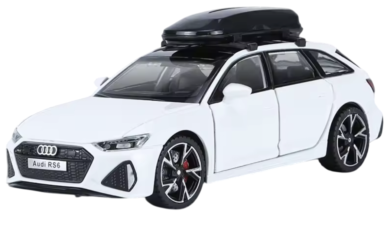 Машинка металлическая Audi RS6 1:32 без коробки White