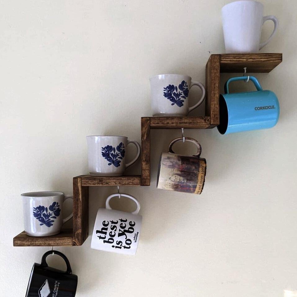 Полка для кружек из дерева Лерани Капучино (СДК-003309)