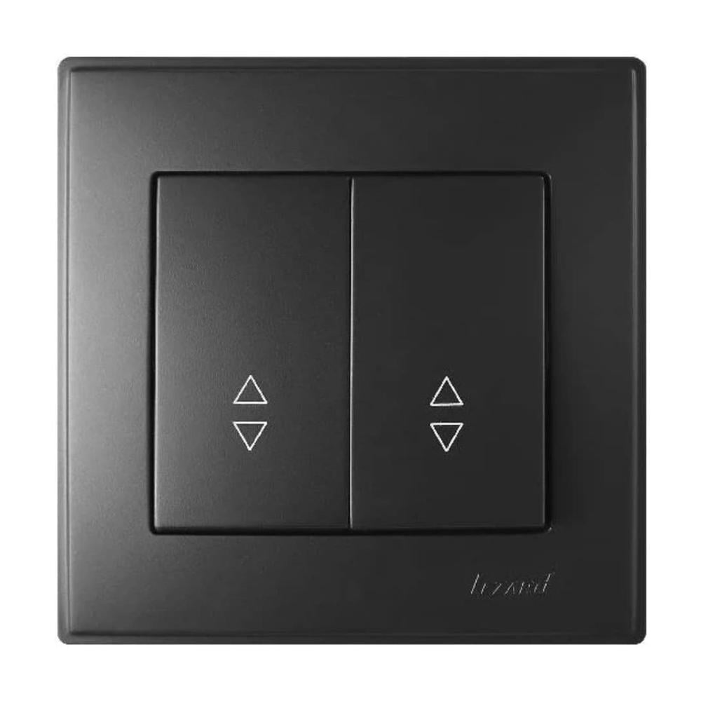 Вимикач Lezard Lesya 2-клавішний прохідний Антрацитовий