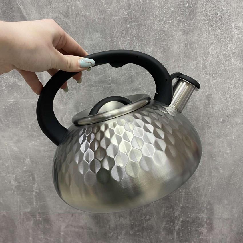 Чайник Maestro MR-1309 із нержавіючої сталі з чорною ручкою 3 л (1817403578) - фото 3 Чайник Maestro MR-1309 із нержавіючої сталі з чорною ручкою 3 л (1817403578) - фото 3