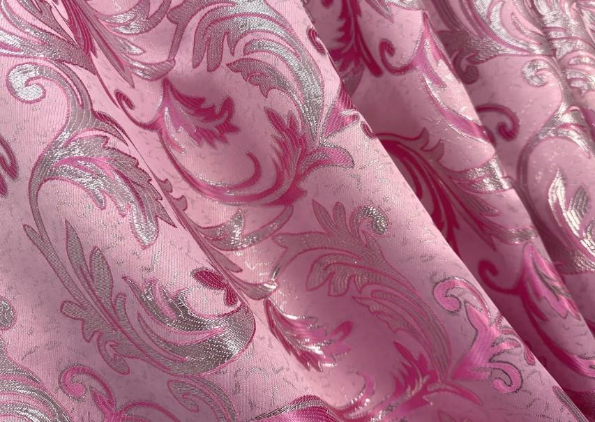 Тканина для штор жакард Завиток 1,45 м Рожевий (1647ш) - фото 1
