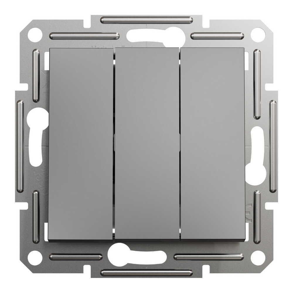 Выключатель Schneider Electric Asfora 3-клавишный Антрацит (EPH2100171) Выключатель Schneider Electric Asfora 3-клавишный Антрацит (EPH2100171)