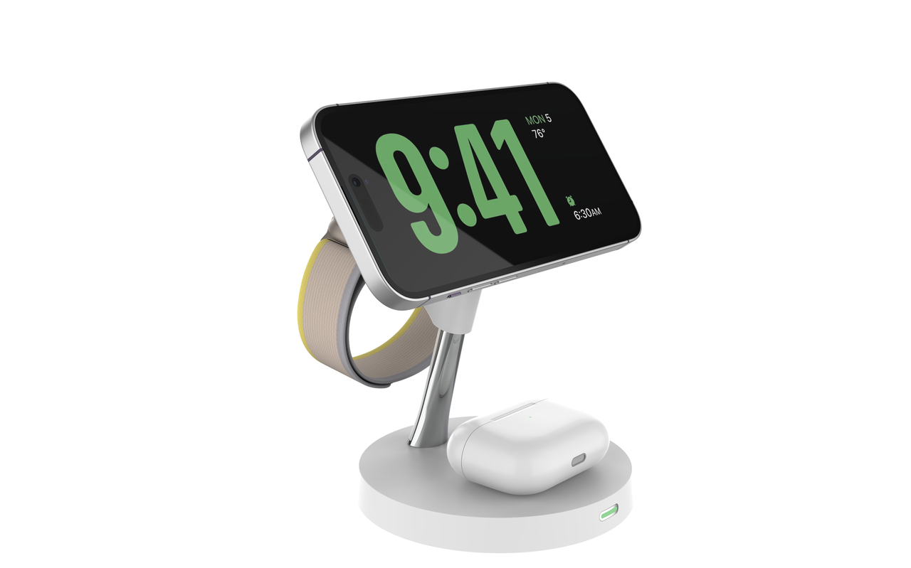 Док-станция беспроводная магнитная MagSafe Qi2 Т269D 25W 3в1 для iPhone 12/15 (2320785735)