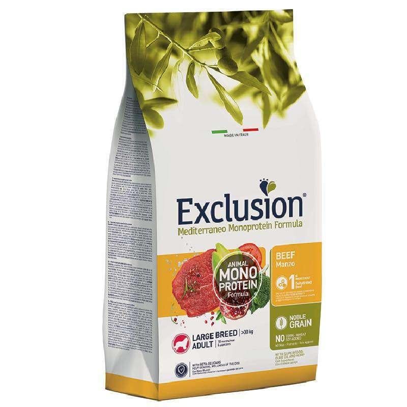 Сухой монопротеиновый корм для взрослых собак крупных пород Exclusion Beef Large Breed с говядиной 12 кг