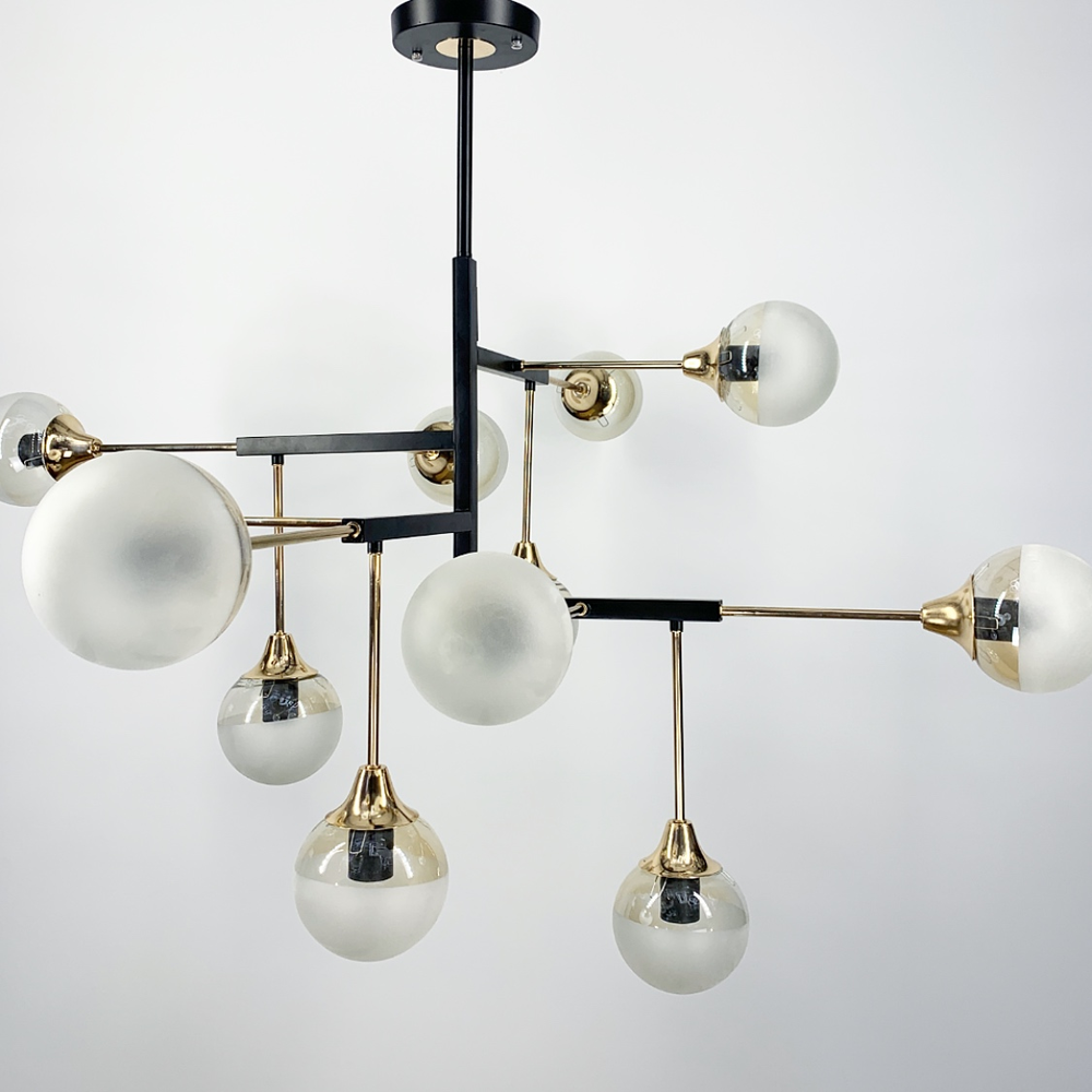 Люстра геометрическая на 12 ламп Черный (907) - фото 3 Люстра геометрическая на 12 ламп Черный (907) - фото 3