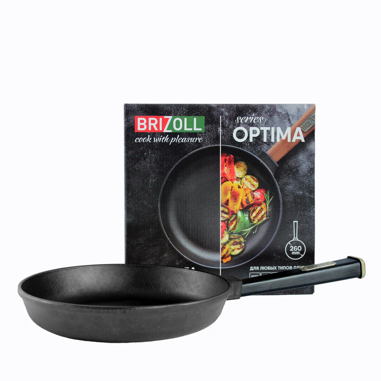 Cковорода Brizoll Optima-Black чугунная с ручкой 260х40 мм (O2640-P1) - фото 2