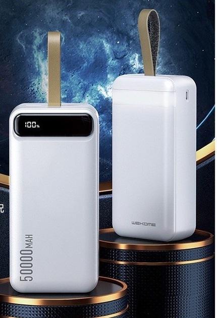 Повербанк WK Minre Digital Display 50000mAh|2хUSB/Type-C 2.1A - фото 4