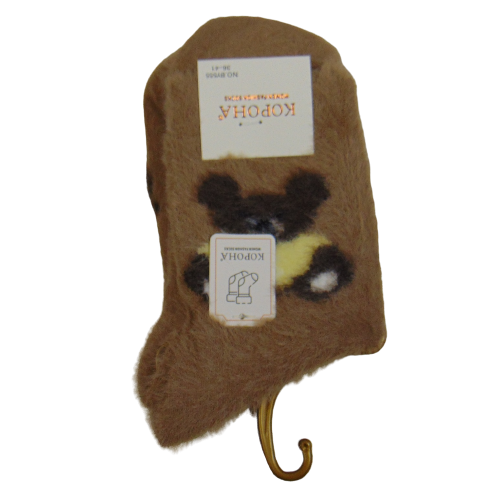 Носки норковые с медвежонком Корона by555-1 р. 36-41 Коричневый (1976058449)