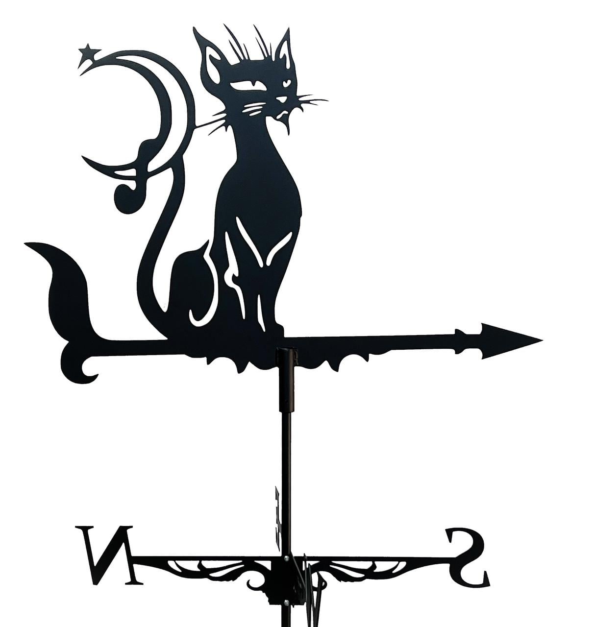 Флюгер большой на крышу Лунный кот на высокий дом 135x90 см (1192362)