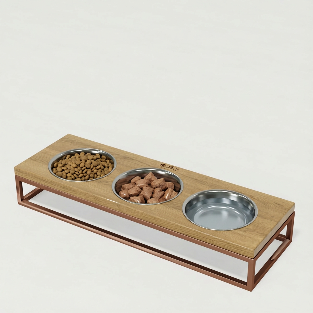 Миски на підставці для котів і маленьких собак Hollky Base Bar 3х0,45 л (Bar-54187-GLNT) - фото 1 Миски на підставці для котів і маленьких собак Hollky Base Bar 3х0,45 л (Bar-54187-GLNT) - фото 1