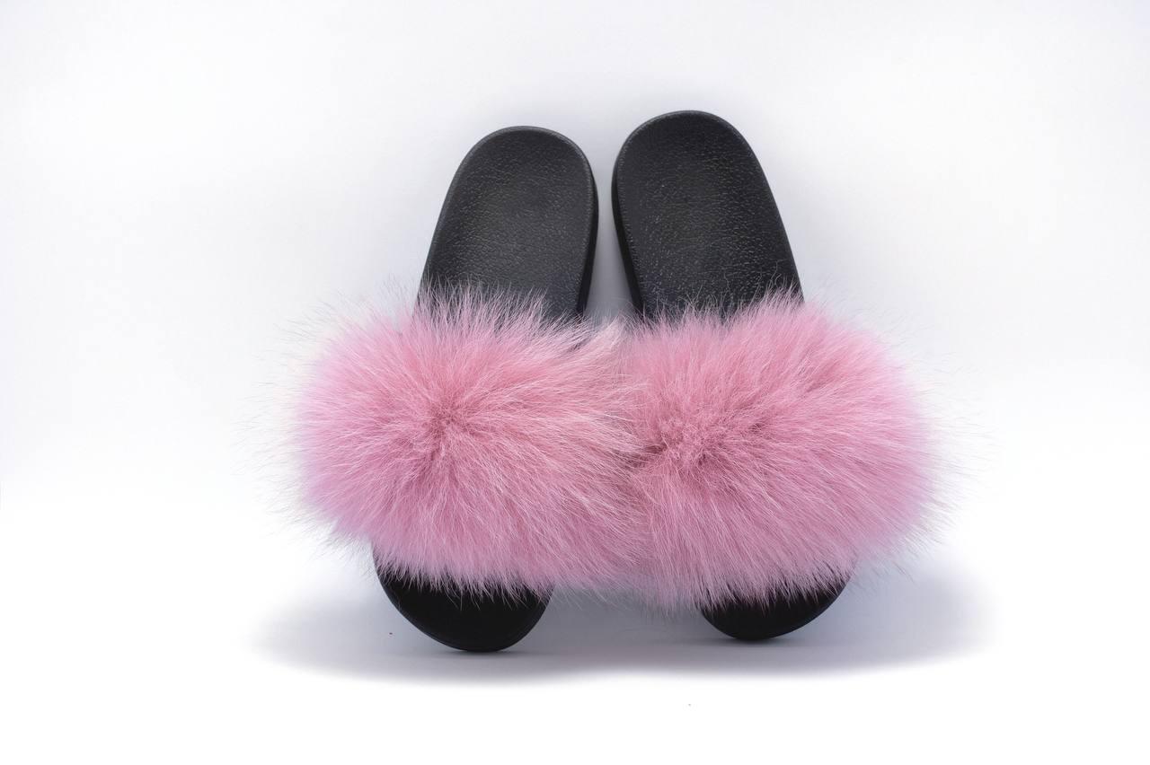 Тапочки Алвані з натуральним хутром песця р. 39 Рожевий - фото 2