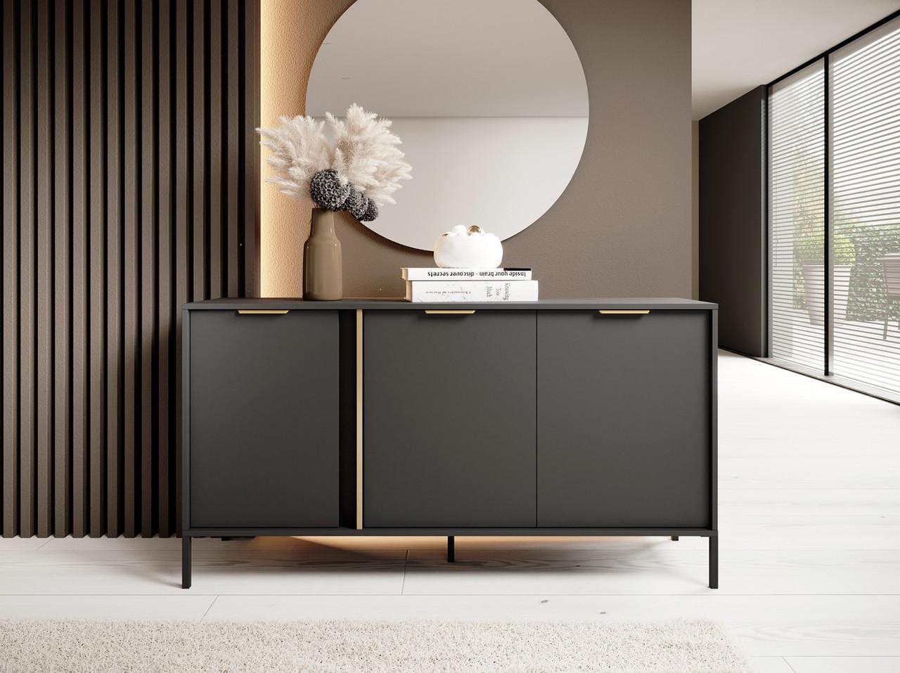 Комод Perfect Home Lars 3D/153 3-дверный Антрацит (PFH-091018)