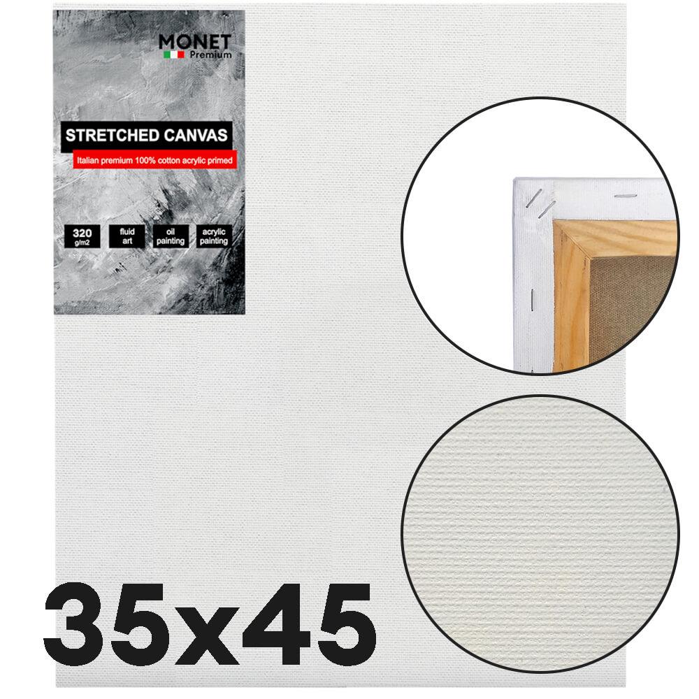 Полотно на підрамнику Monet середнє зерно/італійська бавовна 320 г/м2 35х45 см (MN3545) - фото 2 Полотно на підрамнику Monet середнє зерно/італійська бавовна 320 г/м2 35х45 см (MN3545) - фото 2