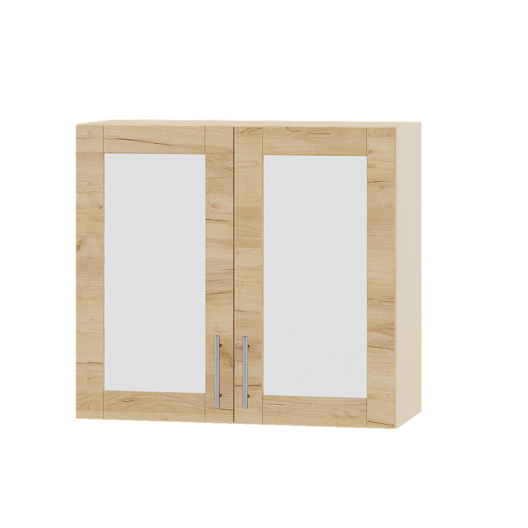 Шкаф верхний Эверест Оптима модуль Верх витрина для сушки посуды ВВ06-800 80х30х72 см Дуб крафт золотой/Дуб Молочный (03957)