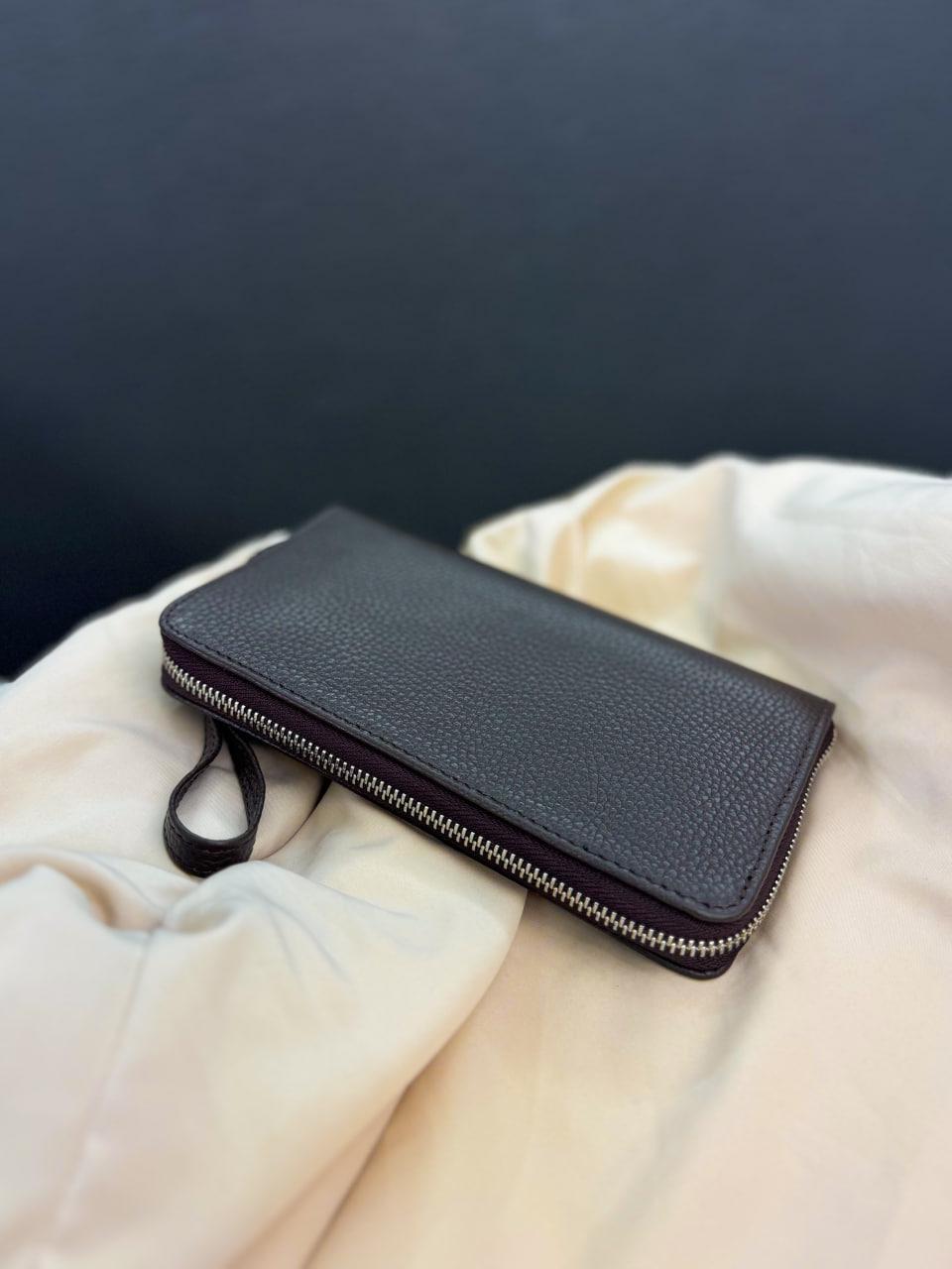 Клатч-гаманець чоловічий з натуральної зернистої шкіри Коричневий (2657659308) - фото 2 Клатч-гаманець чоловічий з натуральної зернистої шкіри Коричневий (2657659308) - фото 2