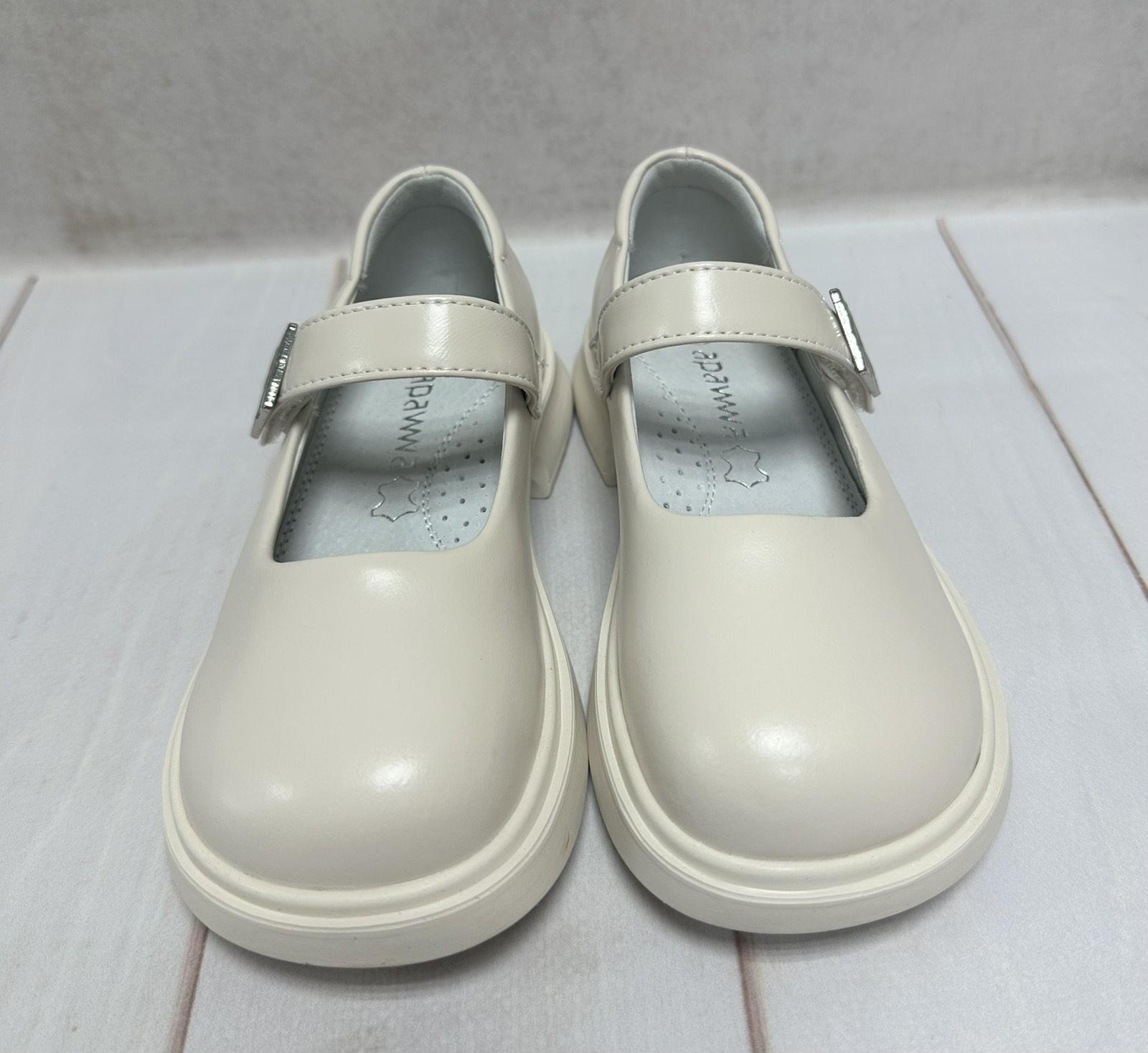 Туфлі шкіряні дитячі Apawwa для дівчинки р. 31 19,6 см Бежевий - фото 7