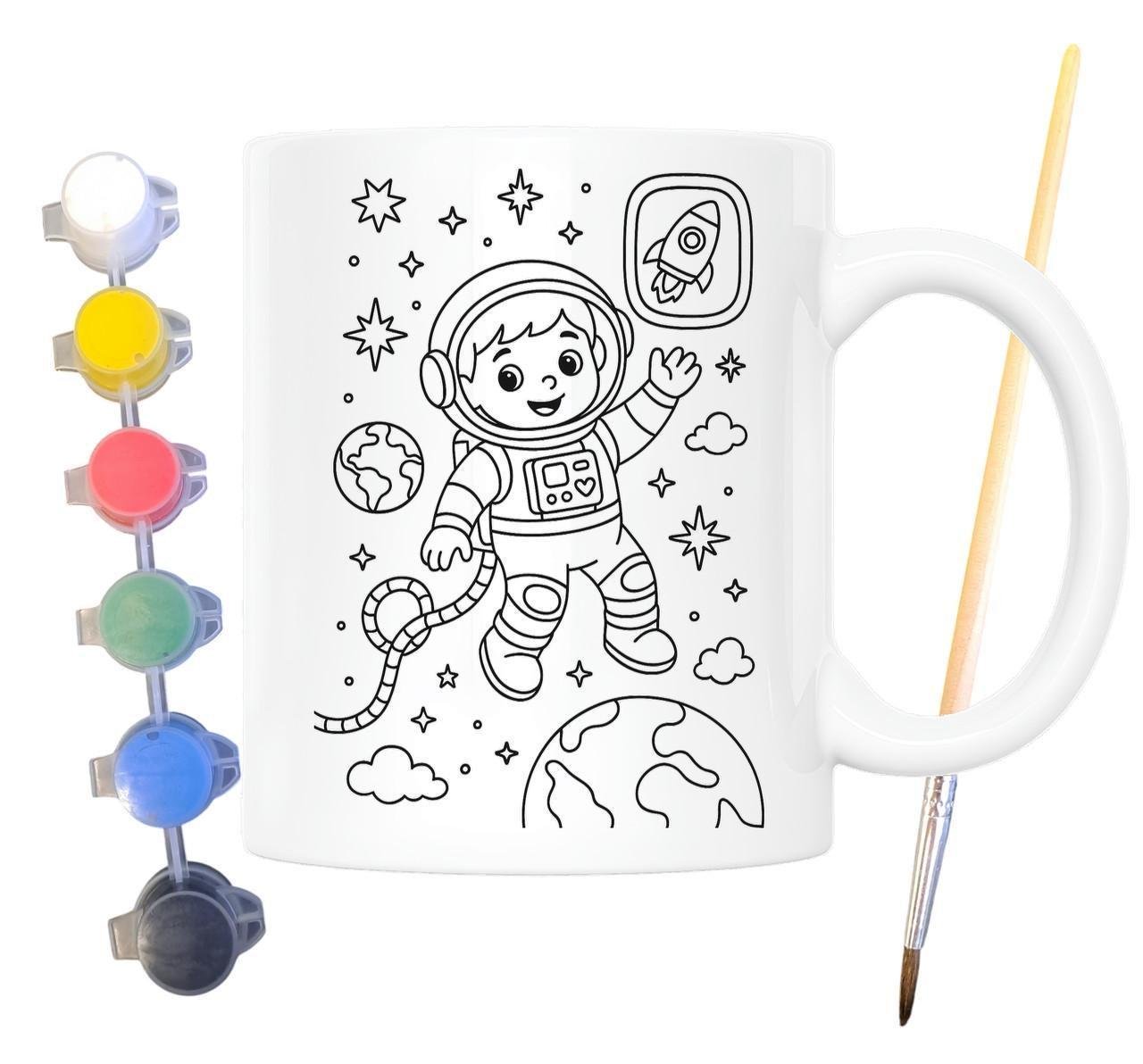 Набор для творчества кружка раскраска В открытом космосе 330 мл Белый (КР0153)