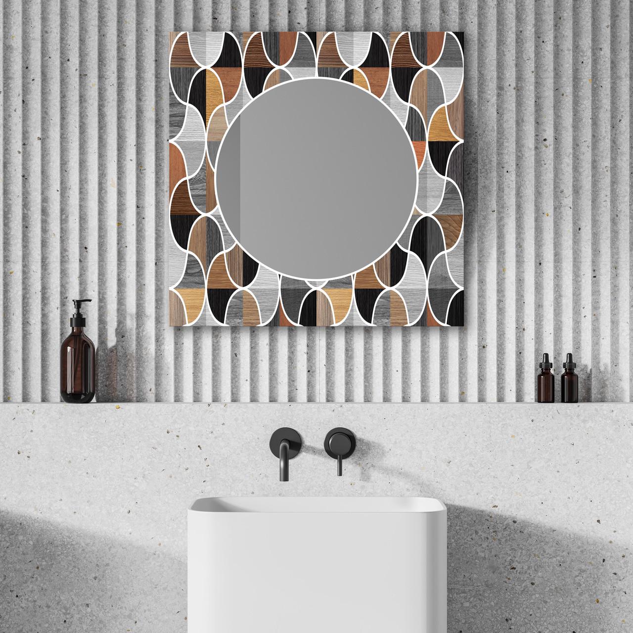 Зеркало на стену NovellaPrint с рисунком орнамента квадратное 50х50 см (2008.4)