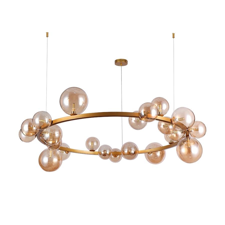 Люстра молекула подвесная кольцо Levistella 918LP267-24 XGD/BR коричневые плафоны Золотой