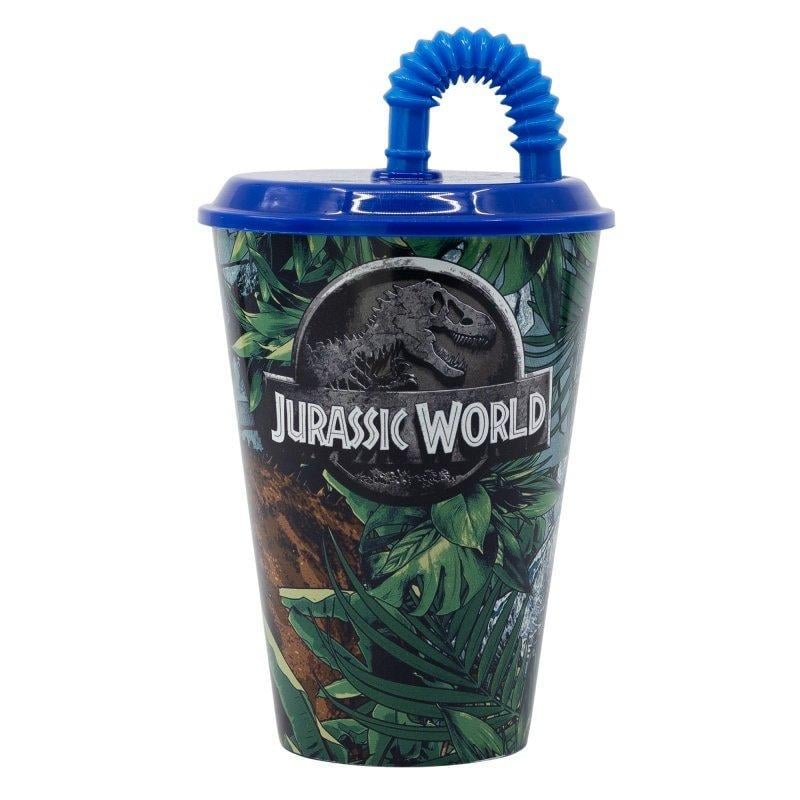 Склянка для дітей із трубочкою STOR Jurassic World 16,5х9х9 см 430 мл Синій (2250719149) - фото 1 Склянка для дітей із трубочкою STOR Jurassic World 16,5х9х9 см 430 мл Синій (2250719149) - фото 1