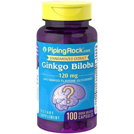 Гінко білоба Piping Rock Ginkgo Biloba Extract 120 мг Full Spectrum Nutrition 100 Caps