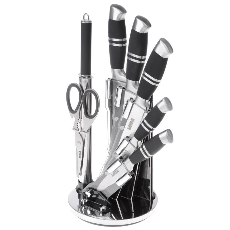 Набір ножів із підставкою 8 пр. Black (NS24SETKN)