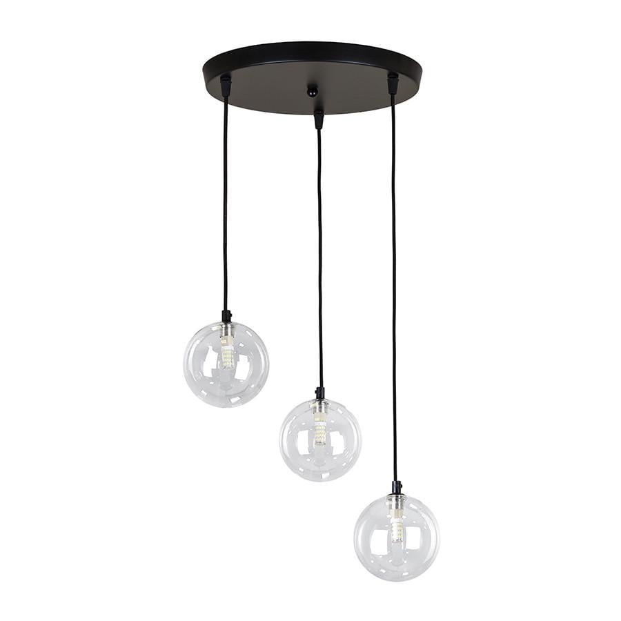 Подвесной светильник Levistella 761P120F-3 BK+CL 300 с тремя плафонами Черный/Прозрачный (2219990208)