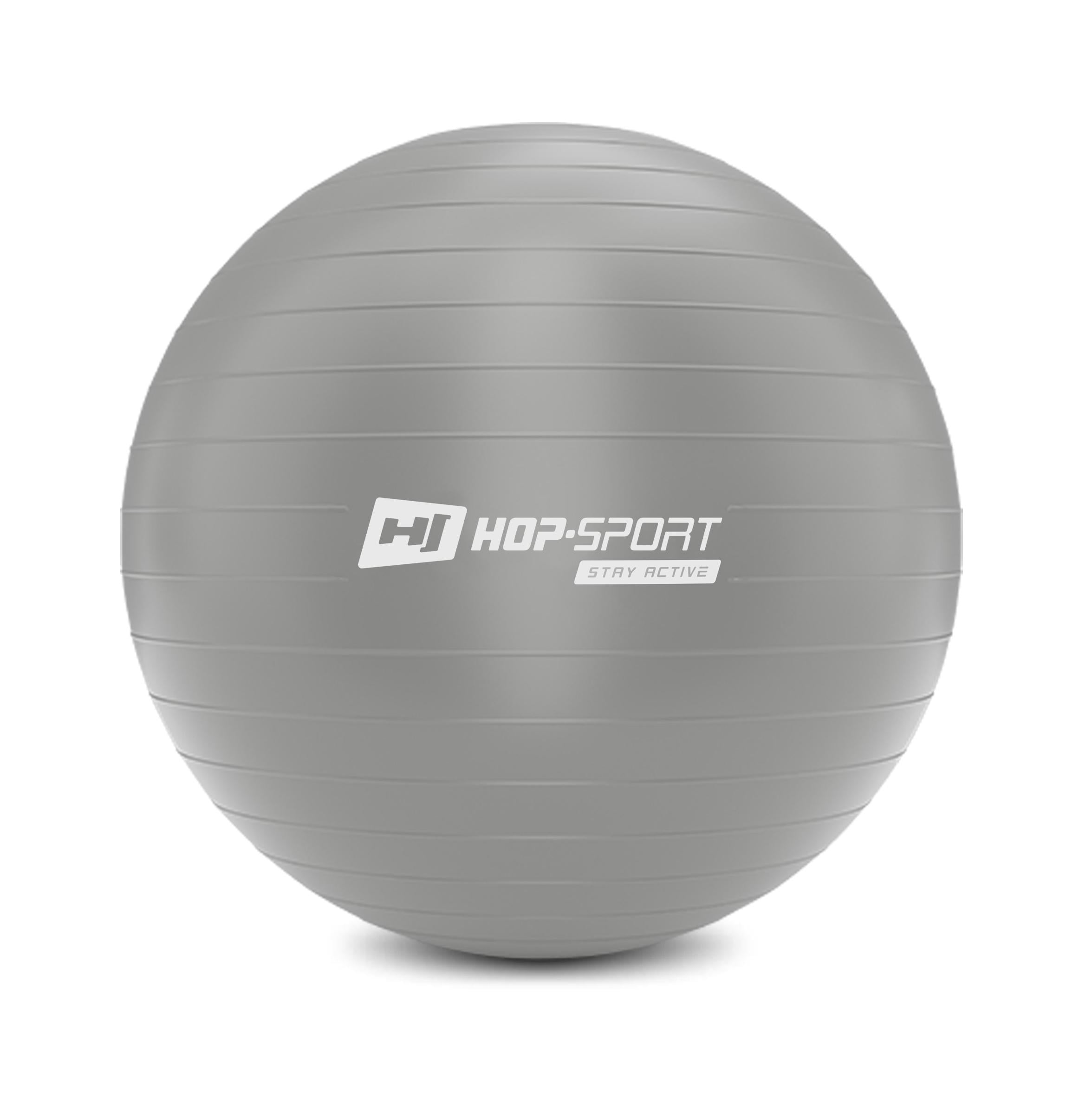 Фітбол Hop-Sport 75 см + насос Сріблястий (1849)