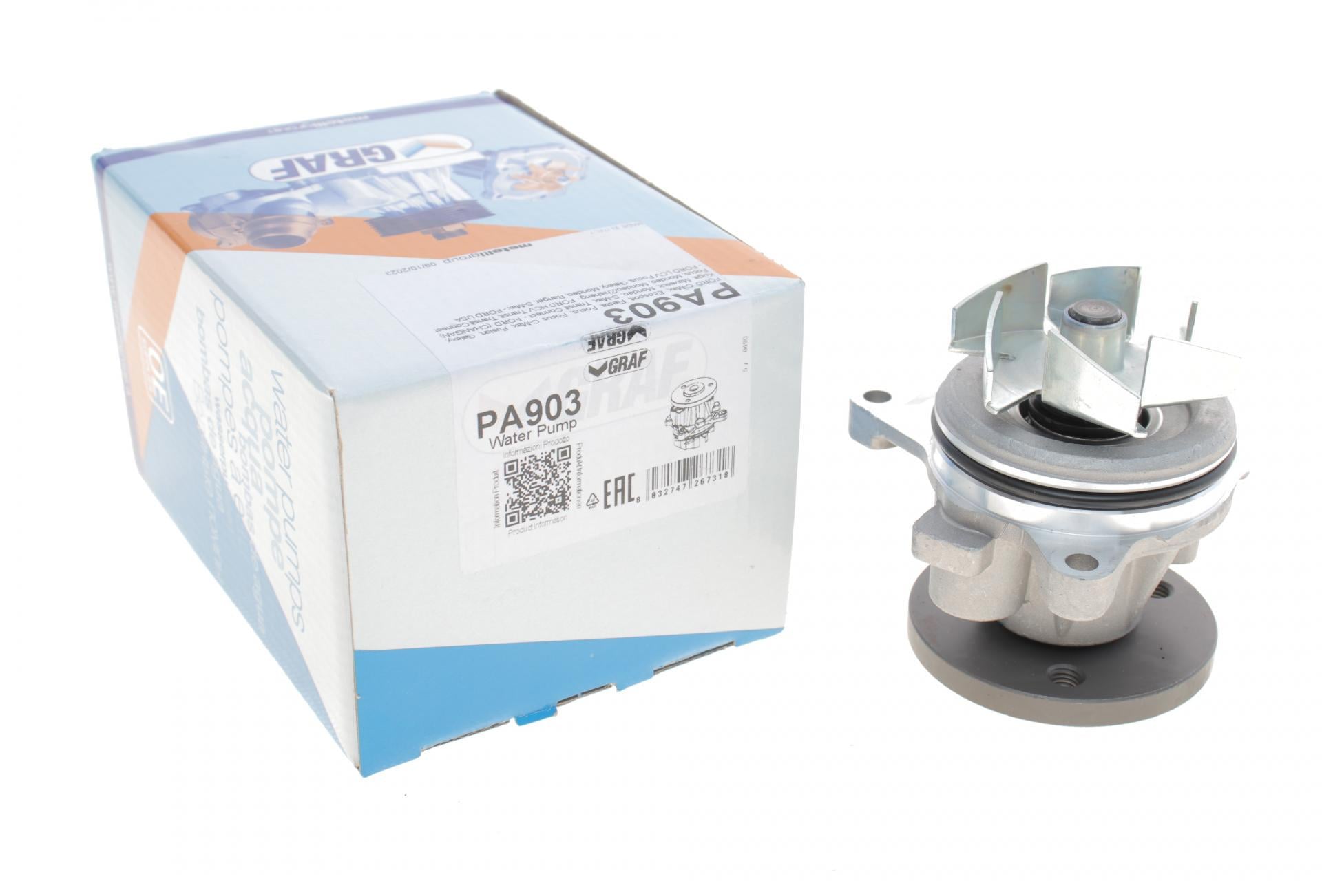 Помпа води Graf Ford C-Max I/Focus II/III/Mondeo III/IV/V/Mazda 3/5/6/CX-7 1.8/2.0/2.3 00- R/B 6 лоп. PA903