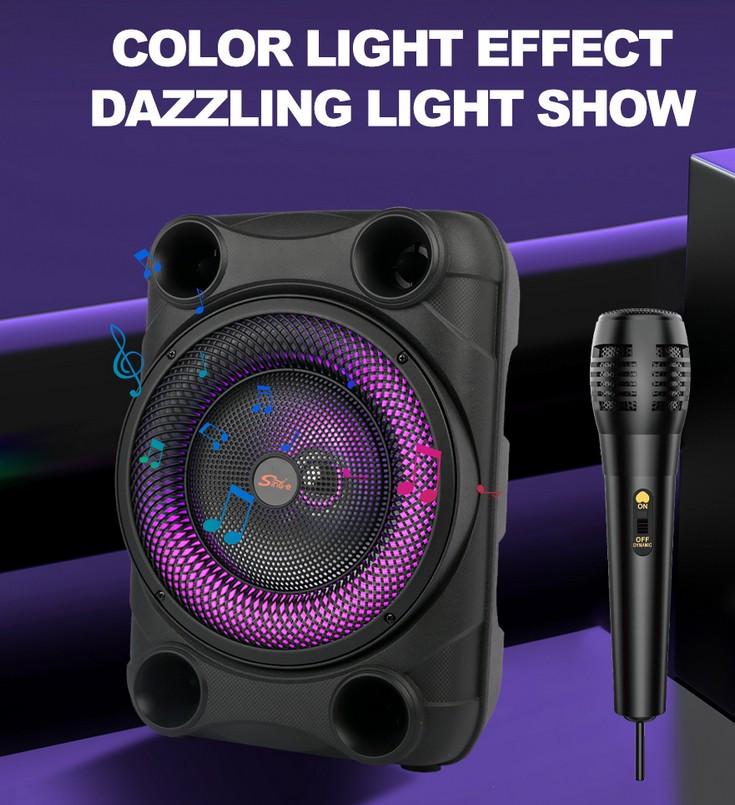 Портативна колонка з мікрофоном і RGB-підсвіткою SPS 8148 (2752088859) - фото 4 Портативна колонка з мікрофоном і RGB-підсвіткою SPS 8148 (2752088859) - фото 4