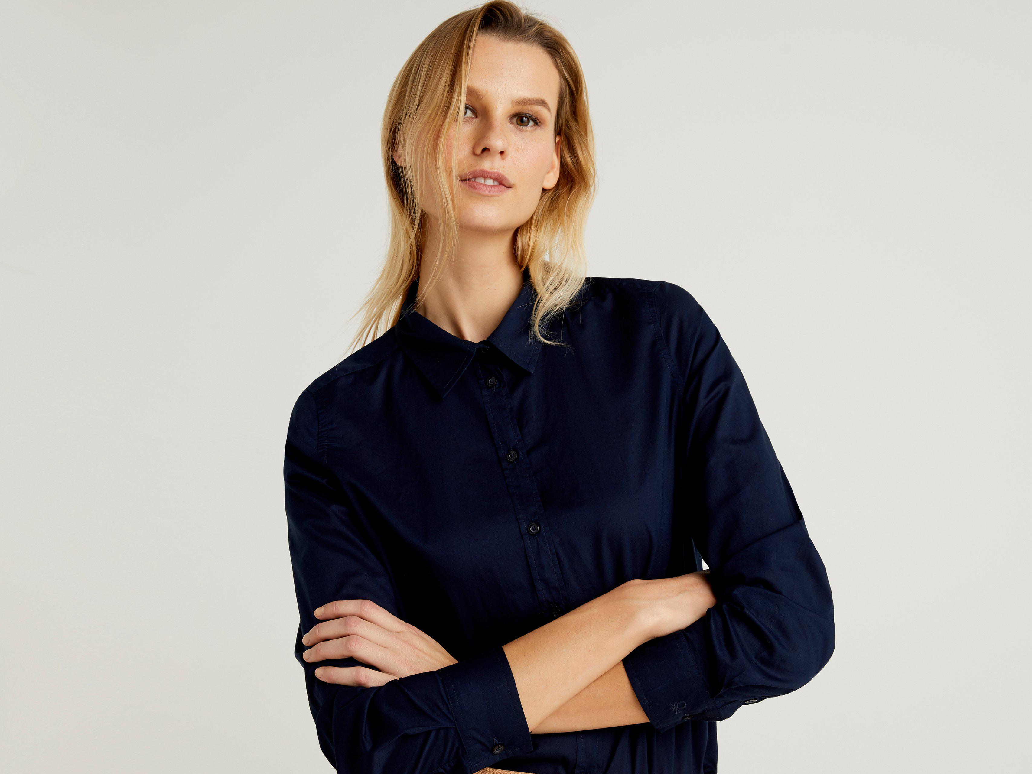 Рубашка женская Benetton 5cqy5qc13 XL Синий - фото 5 Рубашка женская Benetton 5cqy5qc13 XL Синий - фото 5