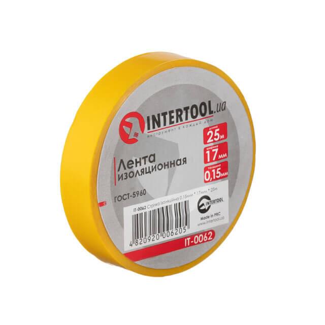 Лента изоляционная Intertool IT-0062 0,15х17 мм 25 м Желтый (129730)